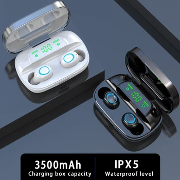 

3500mAh Power Bank Wireless Headphone Stereo TWS Bluetooth 5.0 Earphone Waterproof Noise Headset Sport Handfree Earbuds With Mic