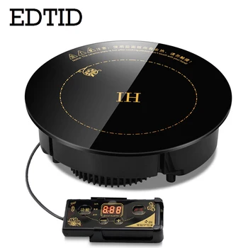 

EDTID Round Electric Magnetic Induction Cooker wire control Embedded mini hob Burner Commercial waterproof Hot Pot Stove 2000W