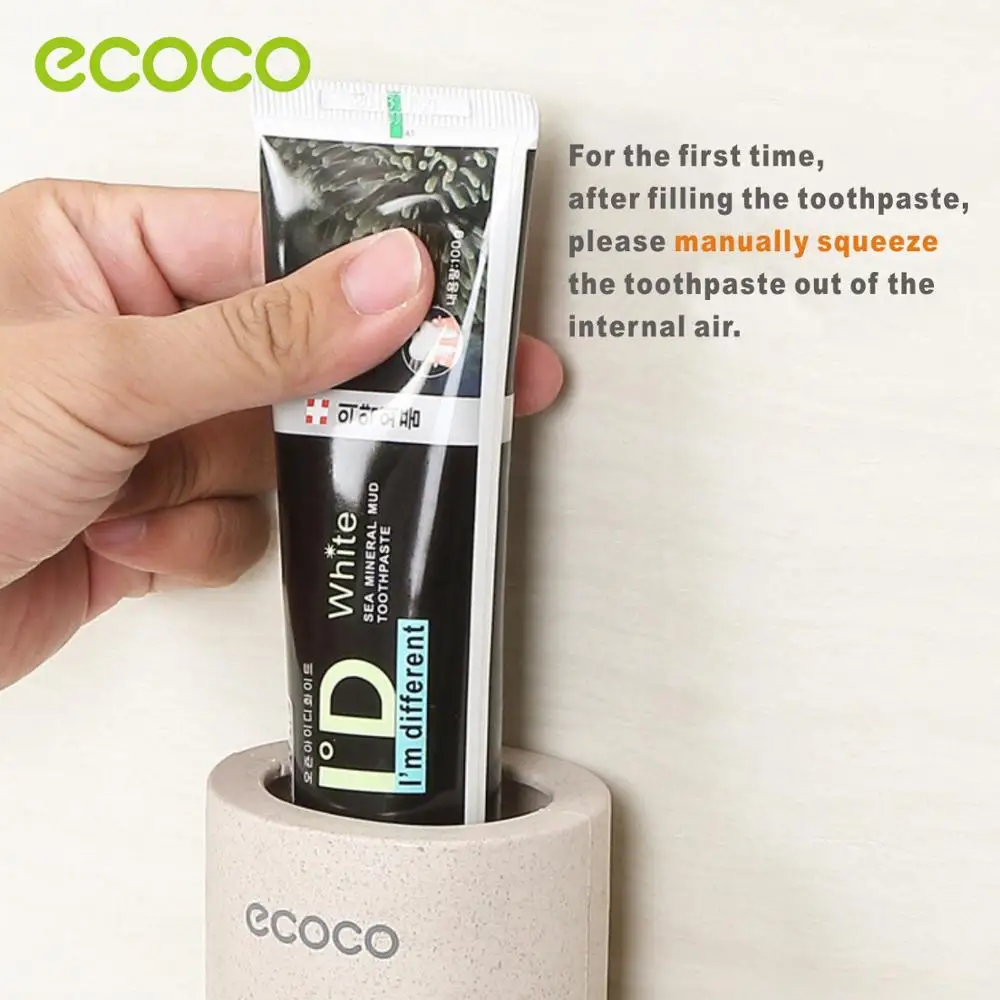 ECOCO Automatic Toothpaste Dispenser Non-toxic Wall hanger Mount Dust-Proof Toothpaste Squeezer Wall Mount Bathroom Accessories