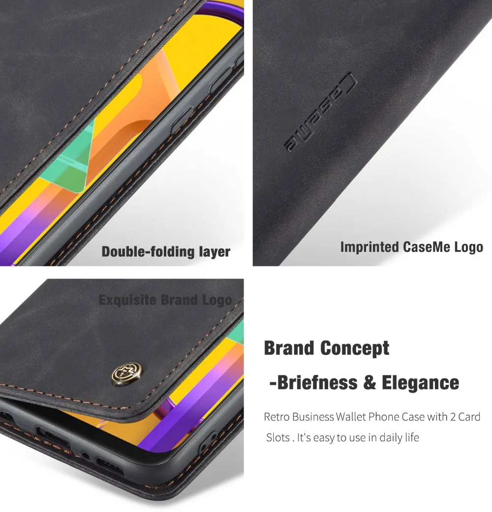 CaseMe Luxury Magnetic Retro Card Slot Stand Flip Cover For Samsung Galaxy M30S M21 Leather Wallet Case For Samsung M31 (19)
