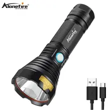 Alonefire X008 супер мощный светодиодный фонарик L2 тактический фонарь USB перезаряжаемая водонепроницаемая лампа сверхъяркая фонарь для кемпинга