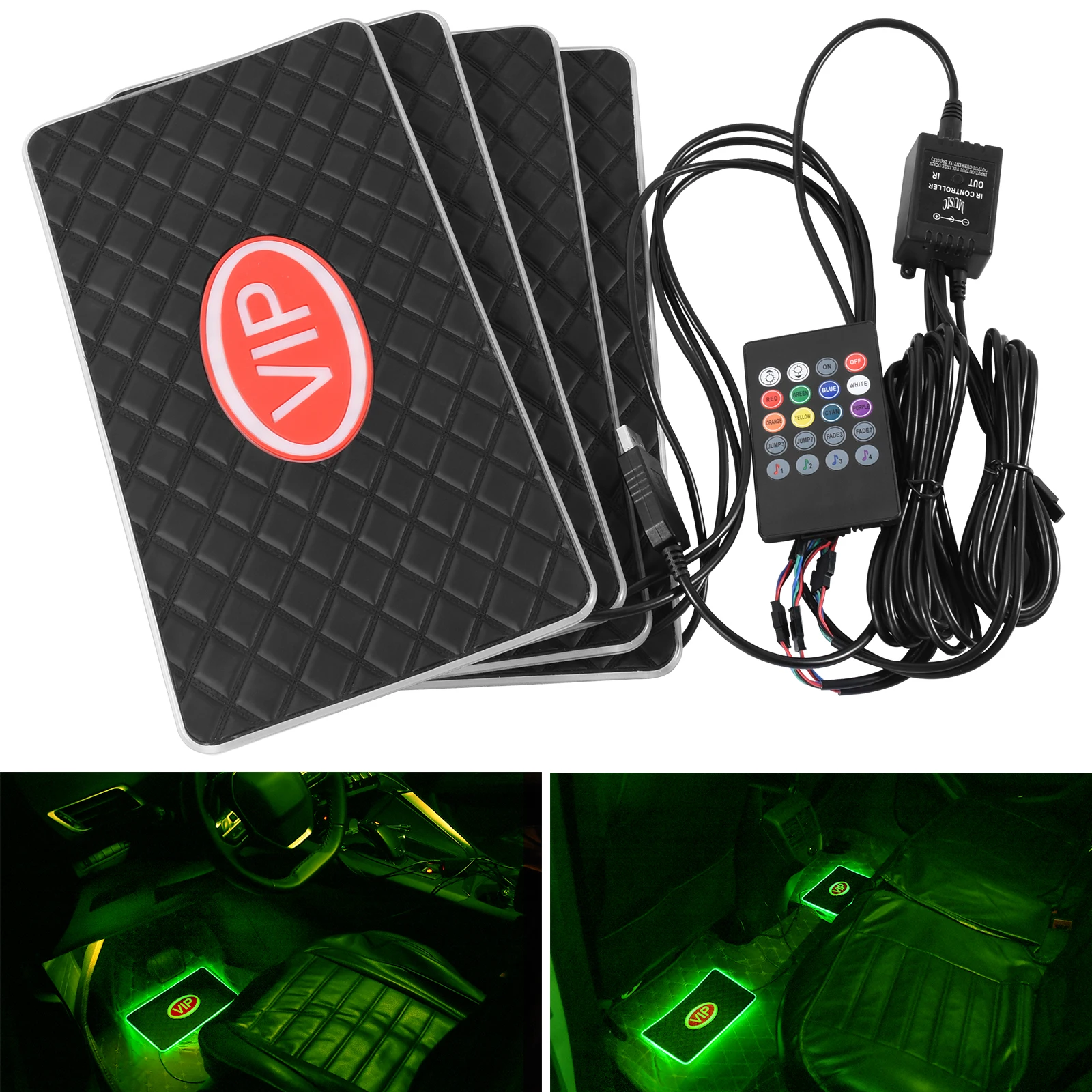 Car LED Foot Mat Atmosphere Light RGB Music Rhythm Environmental Protection Voice Control Interior Accessories | Автомобили и