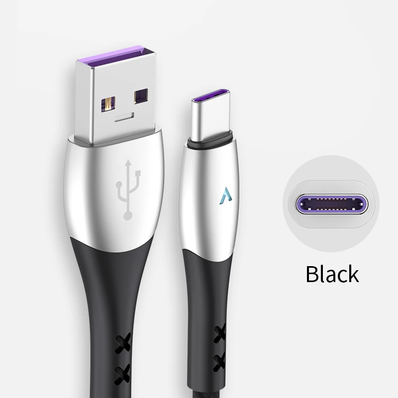 Black Cable SmartDevil Быстрая зарядка USB C type C кабель 5A для huawei Lite Pro usb зарядный кабель для huawei P20 для samsung S9 Кабель-адаптер - Цвет: Black Cable