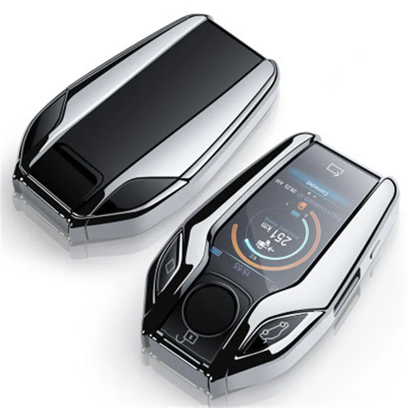 

TUP Car Key Cover Case LED Display Remote Key Fob Housing For BMW 7 Series 740 6 Series GT 5 Series 530i X3 Key Protection Cover