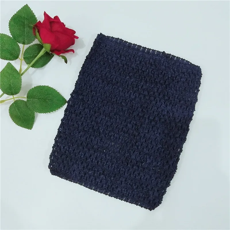 Navy blue 9/6 дюймов, ручная работа, эластичная детская обернутая грудь, Модная вязаная юбка-пачка для девочек, топы-трубы для самостоятельной сборки, вязаная лента для волос 5zSH939 - Цвет: Navy blue