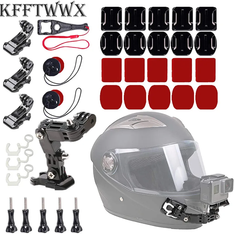 Kit Accessoires GoPro Hero 13/12/11/10/9/8/7 Support Moto Casque Menton