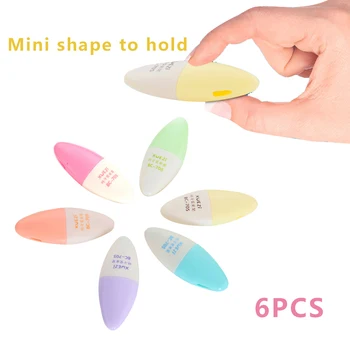

6pcs Highlighter Pens School Office Leaf Shape Student Gifts Cute Smooth Writing Drawing Pastel Anti Fade Stationery Supplies