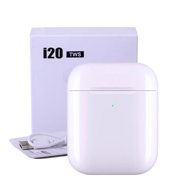 

i20 TWS Pop Up 1:1 Size Wireless Bluetooth Earphone Separate Use QI Wireless Charging Bass Earphones PK i900 i800 i400 i300 TWS