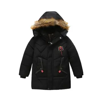 

Russian Winter Boys Down Jackets Children Thickening Warm Fur Hooded Jacket Kids Down Outerwear Coats