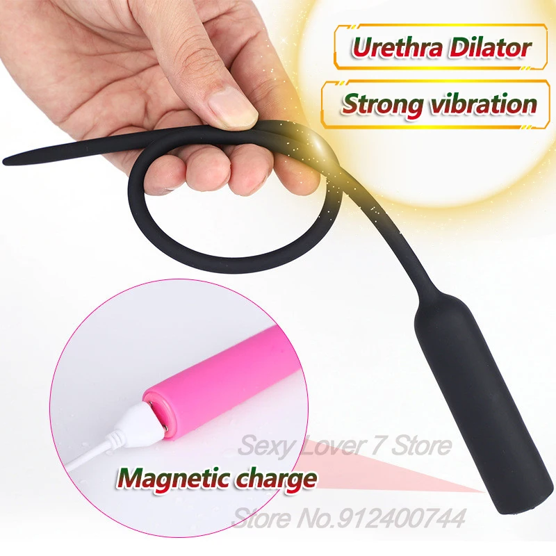 

Sounding Urethral Vibrator Male Masturbator Silicone Vibrating Penis Plug Dilators Products for Men Erotic Toys USB Charging