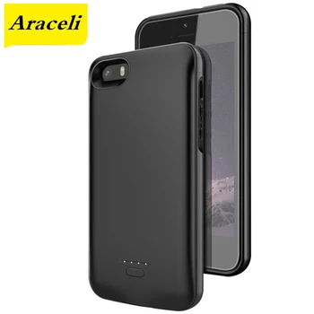 Iphone 5 バッテリーケース 4000 2600mah の充電器ケースカバー iphone 5 5s 、 se バッテリーケース