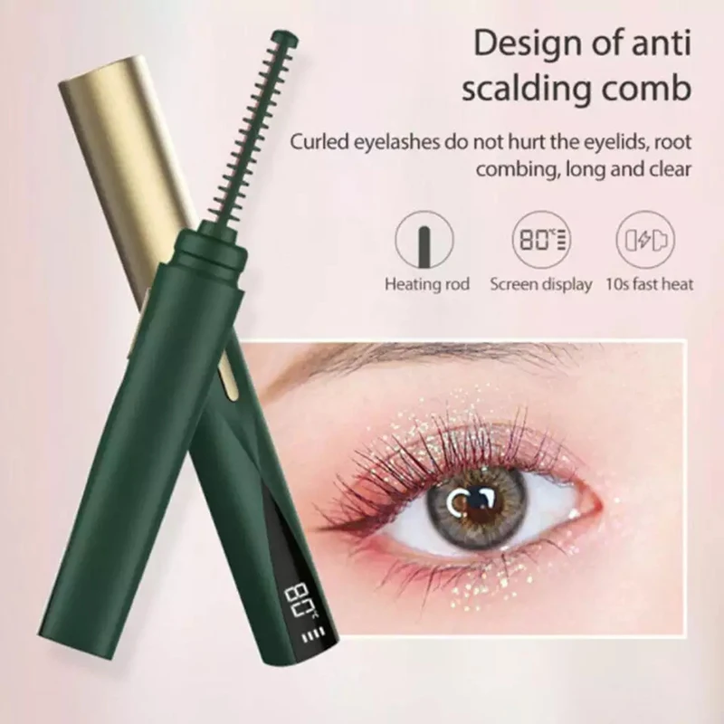 Piegaciglia elettrico riscaldato ricaricabile tramite USB, arricciacapelli rapido, naturale, a lunga durata, a 360°, strumento di bellezza per il trucco delle ciglia_voghion.com