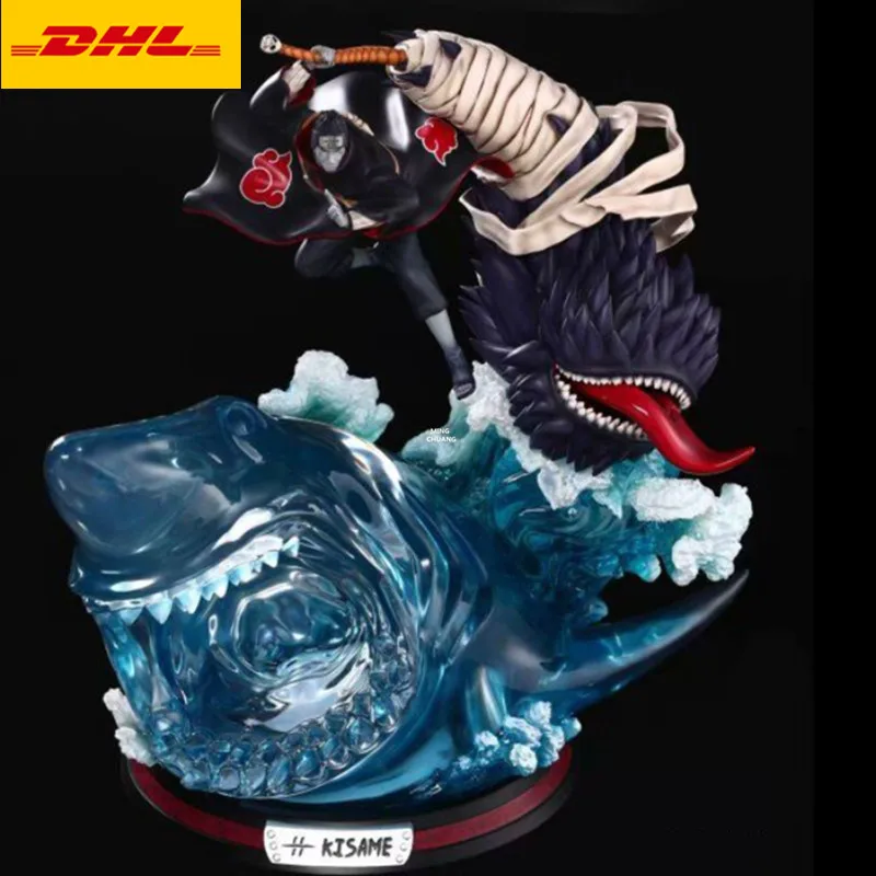 2" Аниме Наруто статуя Akatsuki бюст Hoshigaki Kisame полноразмерный портрет со светодиодный светильник GK фигурка игрушка коробка 58 см V452 - Цвет: Синий