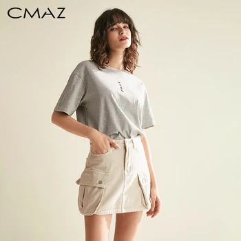 

CMAZ 2019 Summer Women Casual Fashion Cotton Short Sleeves Round Neck Youth Letter Print T-shirt Tops MX19B3323