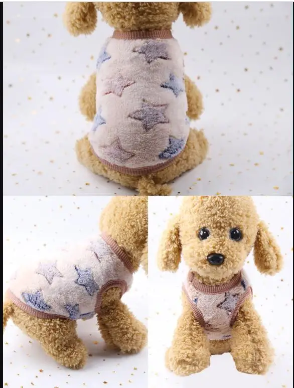 Зимняя Теплая Одежда для собак многоцветная фланелевая теплая мультяшная серия Вышивка Собака Кошка комбинезон без рукавов пальто