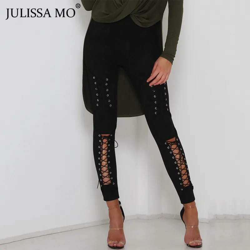 Женские замшевые брюки карандаш JULISSA MO осенне зимние облегающие леггинсы для