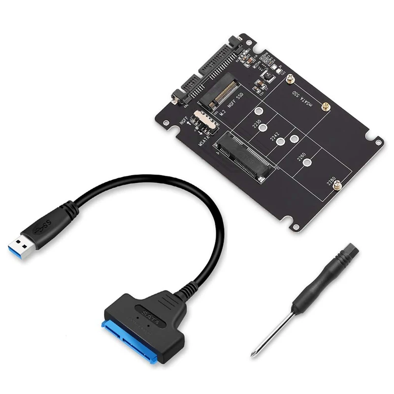 M.2 NGFF or MSATA to SATA 3.0 Adapter USB 2.5 Hard Disk 2 in 1 Converter Reader Card with Cable for PC Laptop | Компьютеры и офис