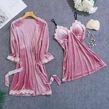 Сексуальный женский велюровый ночной халат на бретелях, топ, пижама, зимний комплект из двух частей, одежда для сна, Повседневная Домашняя одежда, ночное кимоно, банное платье