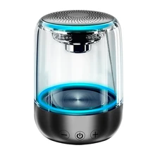 C7 de cristal transparente alto-falante bluetooth atmosfera colorida luz emitindo alto-falante bluetooth tws
