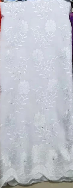 white Новое поступление нигерийские бордовые кружевные ткани высокого качества Африканский французский Тюль кружевная ткань для женского платья с бисером - Цвет: white