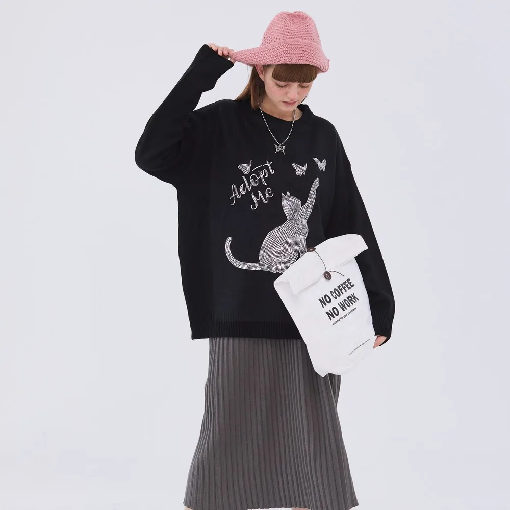 

Женский трикотажный свитер с длинным рукавом, в готическом стиле