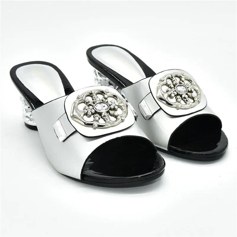 

High Quality African Sandals Heels Pumps Italian Women Shoes for Party Royal Blue Color Shoes for Wedding Slippers Summer Heels