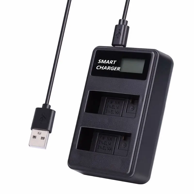 En El14/En El14A Usb ЖК дисплей двойной порт зарядное устройство для Ni Kon D3100 D3200 D3300 D3400 D3500