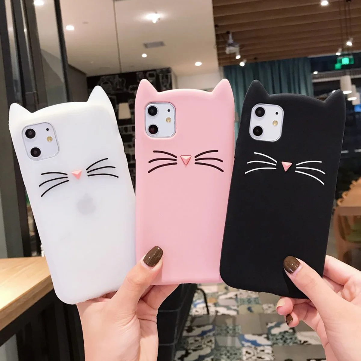 Newest Cute Cat Ear Case for Apple IPhone SE 2020 X XS XR 11 Pro MAX 6 6S 7 8 Plus 5 5S Soft TPU Silicon Back Cover Coque Capa |