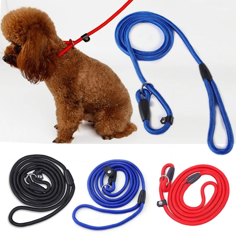 130CM Pet Dog Nylon Rope Training Leash Slip Lead Strap Adjustable Collar Traction Rope for Small & Medium Breed Dogs Supplies