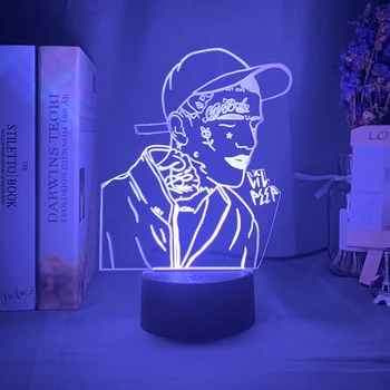 

American Rapper Lil Peep Led Night Light for Home Decoration Colorful Nightlight Gift for Fans Dropshipping 3d Lamp Celebrity