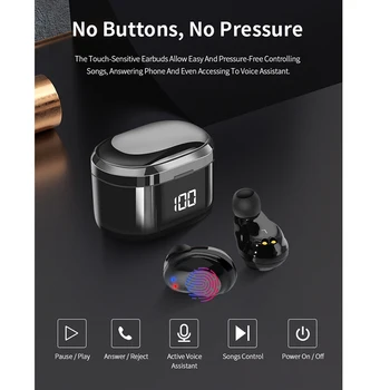 

X6D TWS Wireless Headphones LED Power Display Waterproof IPX5 Bluetooth Auto Paring Earbuds Noise Reduction Earphones