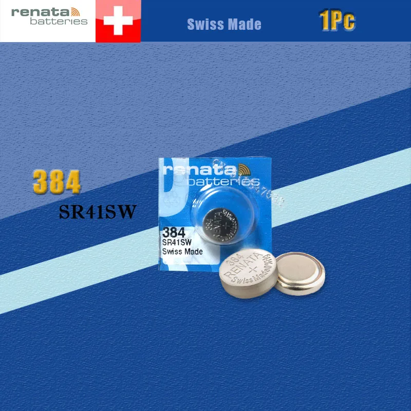 renata Серебряный оксид часы батарея 384 SR41SW 41 1,55 V бренд renata 384 renata 41 батарея