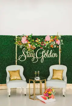 

Stay Golden Wood Wall Signs Boxwood Backdrop Custom name Wooden Decor Wedding Sign