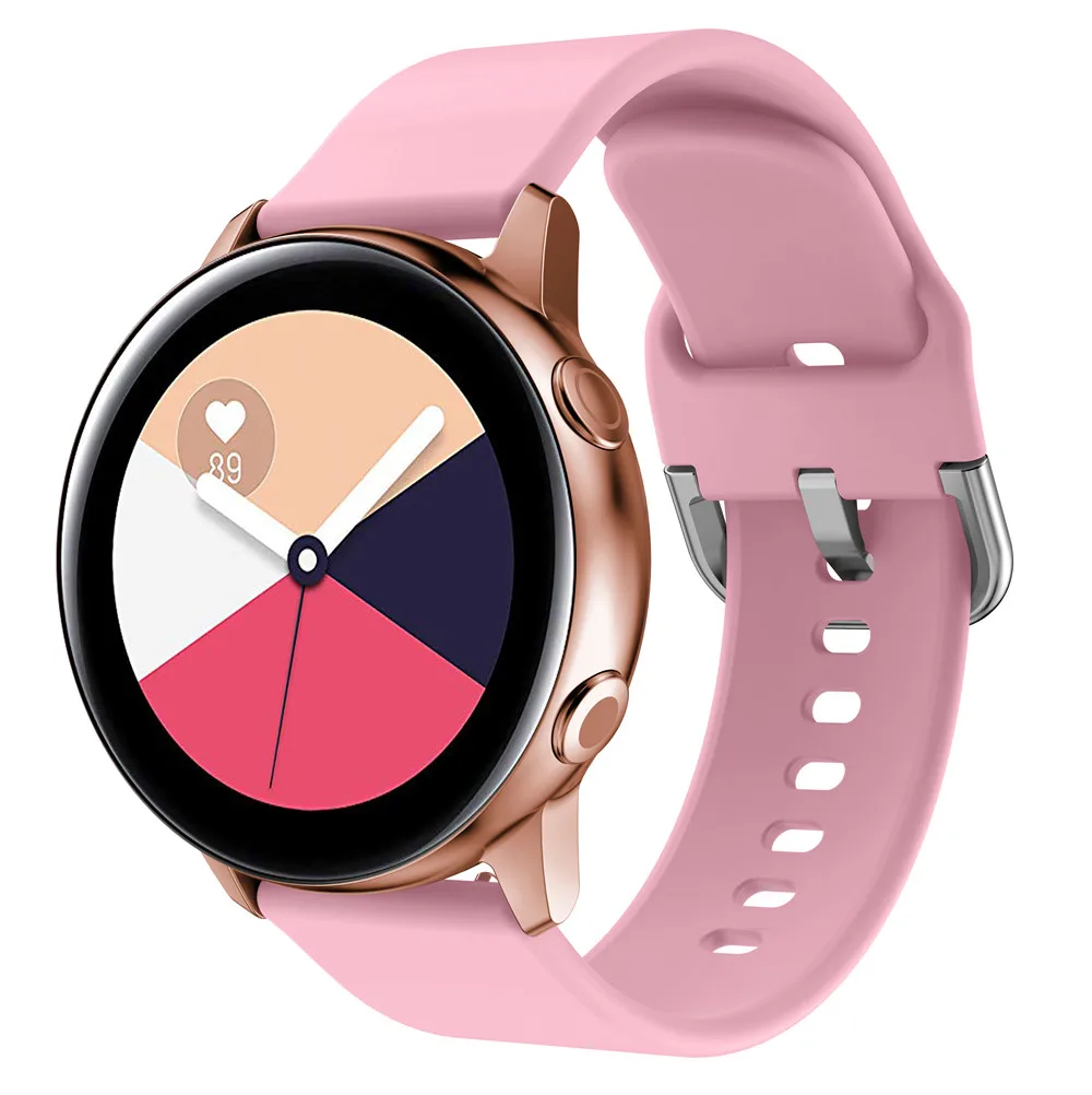 20mm Silicone Watchband for Samsung Galaxy Watch 42mm Active2 40mm 44mm Band Bracelet Gear Sport S2 Strap for Huami Amazfit BIP