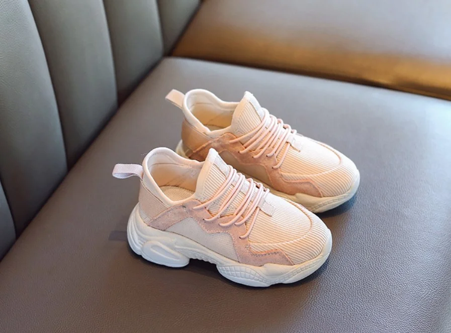 Toddler Casual Sneakers Children Mesh Shoes Baby Girls Soft Sport Sneakers Boys White Brand Shoes Fashion Trainers Spring - Цвет: pink sneakers