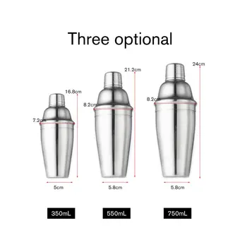 

8pcs Stainless Steel Cocktail Shaker Mixer Wine Martini Boston Shaker Set Barware Kit For Bartender Party Bar Tool 350/550/750ML