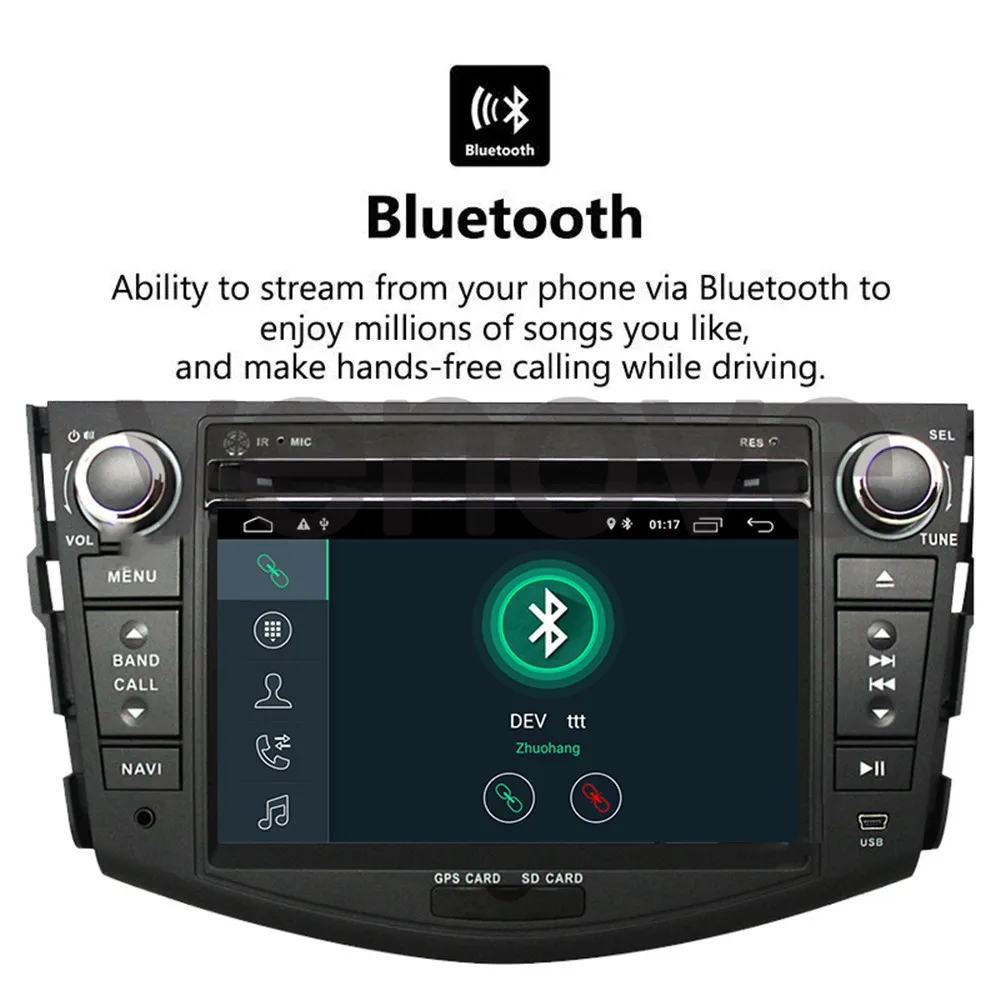 Excellent 7" Quad Core Car DVD Player for Toyota Rav4 RAV 4 Android 9.1 2din Car Radio Audio Video Auto Stereo GPS Navigation WIFI 2