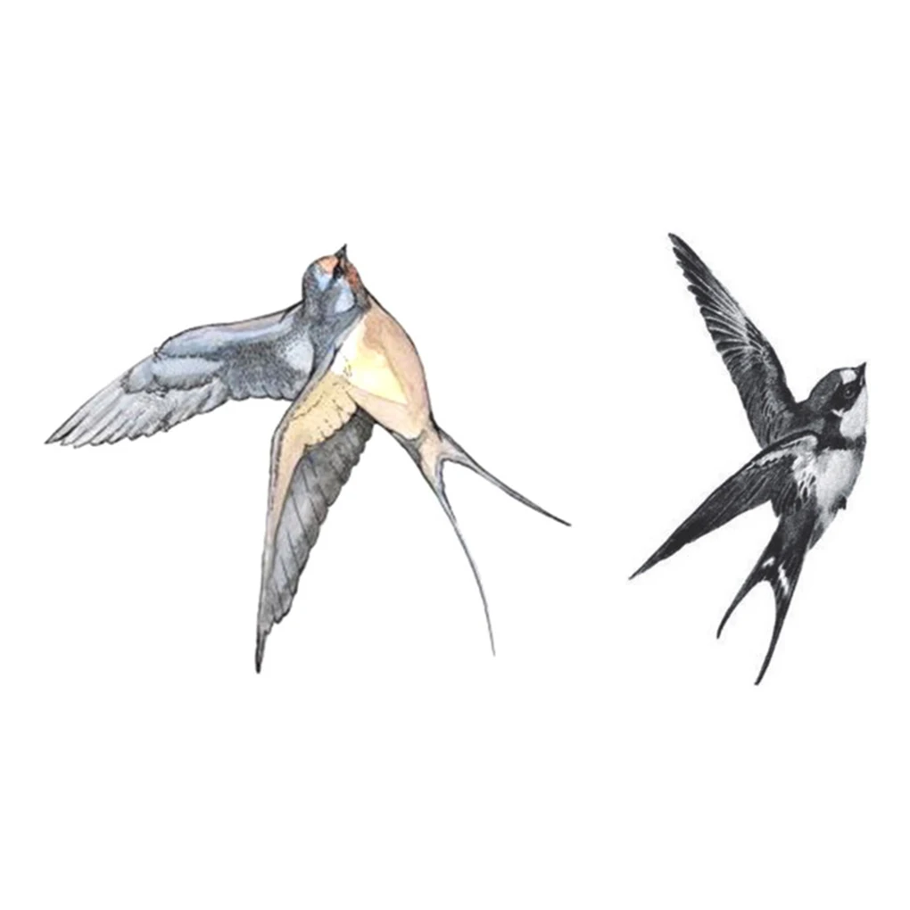 Fly swallots Birds Design Body Art Tattoo Girl для мужчин и женщин на руку ногу запястье временная