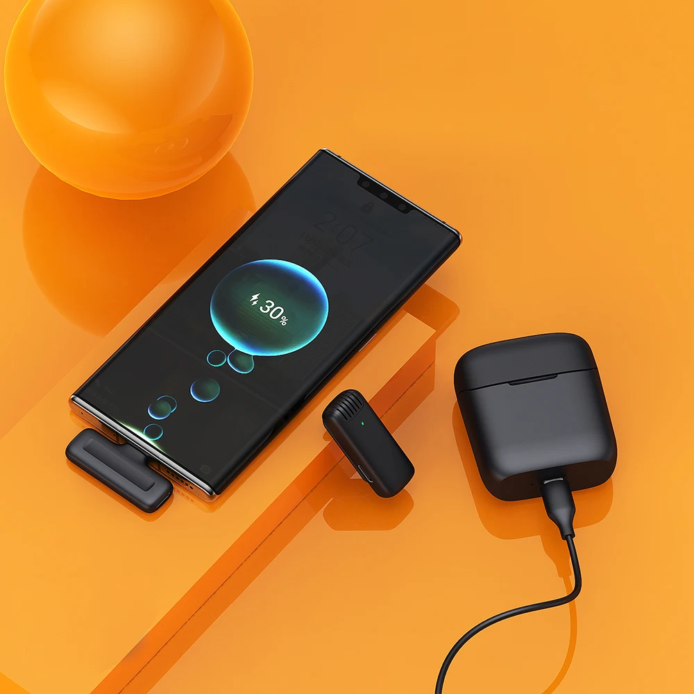 Microfone sem Fio para Ios Youtuber ao Vivo Cancelamento de Ruído de Vídeo com Case de Carregamento Snziyag Mini Android Telefone Tiktok - Image 4