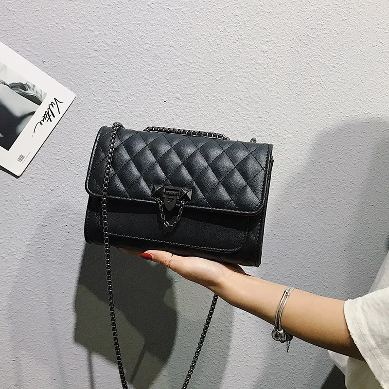 Lattice Quilted Leather Crossbody Bags For Women 2020  Mini black Shoulder Messenger Bag Fashion Chain Handbags and Purses