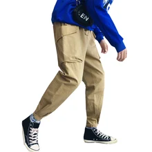 Красивые осенне-зимние мужские штаны, красивые штаны с эластичной резинкой на талии, шаровары в стиле хип-хоп, повседневные штаны, свободные мужские штаны для бега