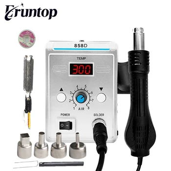 

Lead-free SMD Soldering Station LED Digital Solder Iron Hot Air GUN Blowser Eruntop 858D 858D+