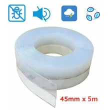 

5m 25mm/35mm/45mm Self1 Adhesive Seal Strip Door Tape Adhesive Silicone Draught Excluder Weather Seal Strip Tape For Home
