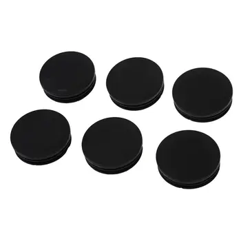 

ELEG-6 x Black Plastic 50mm Dia Round Tubing Tube Insert Caps Covers