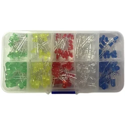 Kit de diodes LED, 200 pièces/lot, 3MM 5MM, couleur mixte rouge vert jaune bleu blanc, lumière LED 3mm 5mm, 5 couleurs, 20 pièces 