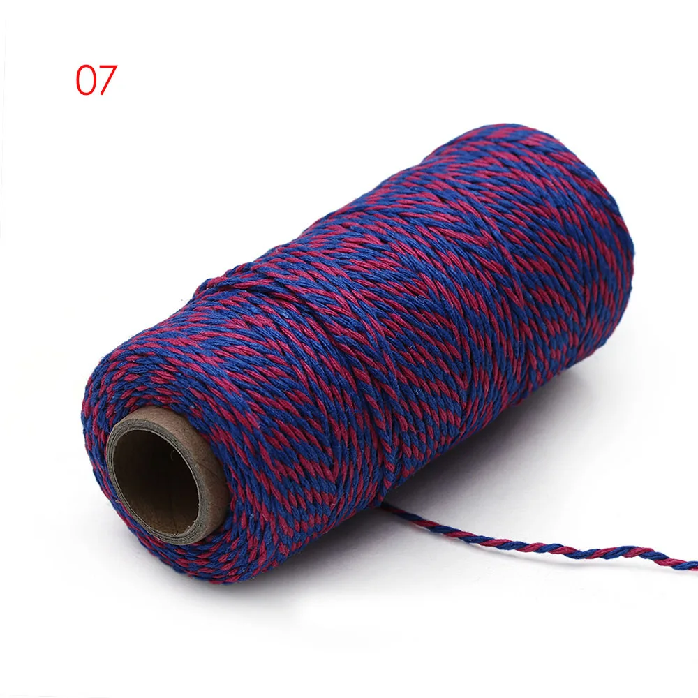 1Roll 100m 25Colors Cotton Twine String Cords Packing Craft Projects Handmade Christmas Home Decor Gift Sewing DIY Rope Crafts - Color: Fluorescent Green