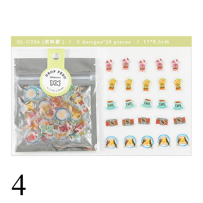 13-100pcs 70 шт./лот(1 пакет) DIY милые Kawaii Сердце Звезда липкие бумажные декоративные клеящиеся наклейки для украшения дома Фотоальбом Дневник - Цвет: 13-100pcs