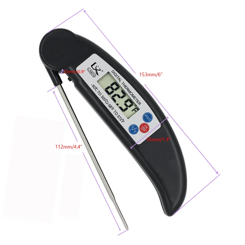 Flip Tip Digital Instant Read Food Cooking Meat Kitchen Thermometer with  Probe