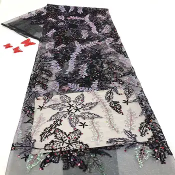

3D Sequins lace fabric net lace fabric 2020 Sequins, lace fabric for haute couture dress FF71
