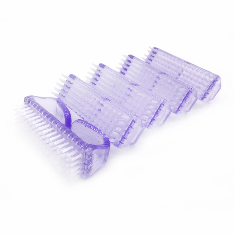 Purple 4 шт., фиолетовая щетка для ногтей, пластиковая щетка для маникюра, инструменты для чистки ногтей, акриловый УФ-гель, инструмент для педикюра, большие профессиональные кисти для ногтей - Цвет: Purple